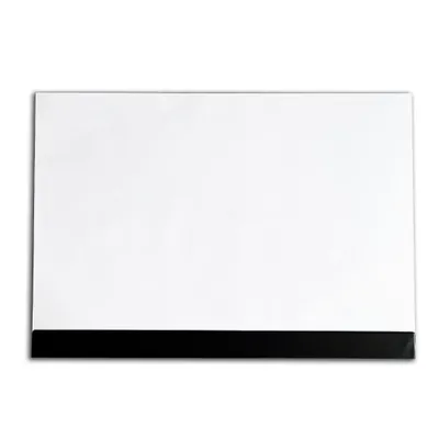 Produktbild von PuK Papier-Schreibtischunterlagen Blanko mit Schutzleiste schwarz | DIN A2 59,4 x 42 cm Querformat | verleimt | 25 Blatt zum Abreißen Kantenschutz