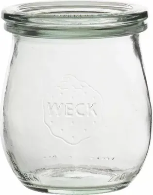 Obrázek produktu pro WECK Einkochglas mit Deckel, 6-tlg., klar, Tulpenform, Inhalt: 0,22 Liter