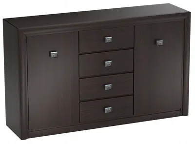 Obrázok produktu pre Komoda, čierna wenge skrinka, zásuvky, police, priestranná, 150 cm, KOEN