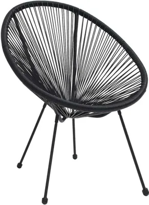 Produktbild von vidaXL Moon-Gartenstühle 2 Stk. Rattan Schwarz