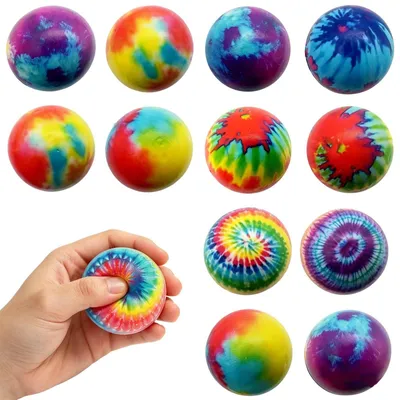 Produktbild von Stressball Anti-Stress-Ball Knetball Schaumstoffball - 12 Stück - Schaumstoff - Mini Sportbälle