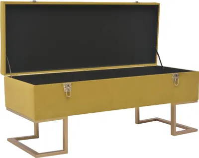 Obrázek produktu pro vidaXL Lavice s úložným prostorem 105 cm hořčicově žlutá sametová