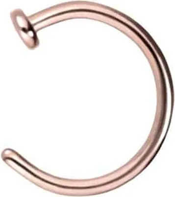 Produktbild von Nasenpiercing, Nasenstecker Titan Nasenring offen PLATTE RoséGold Innendurchmesser: 6mm + Stabstärke: 0,8mm