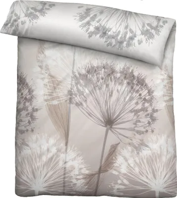 Produktbild von biberna Mako-Satin Bettwäsche 0614605 PUSTEBLUME color: basalt, size: 1x 155x220 cm + 1x 80x80 cm