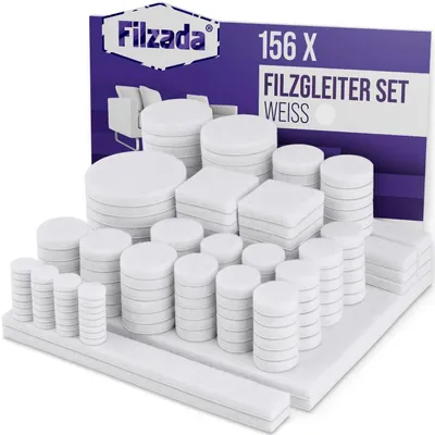 Produktbild von Filzgleiter 156 St Selbstklebend Set Möbelgleiter Filz Rund Eckig