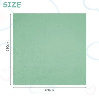 Produktbild von Unyqoos® Weiche, atmungsaktive Puckdecke für Neugeborene – 100% Baumwolle, 120 x 120 cm, multifunktional als Stilltuch & Kinderwagendecke