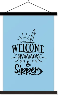 Produktbild von MuchoWow® Textilposter Sommer - Blau - Surfen 40x60 cm mit schwarzem Rahmen - Wanddekorationen
