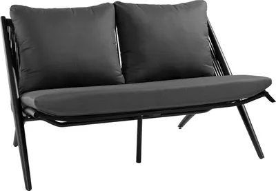 Produktbild von Gartenbank - Anthrazit - Polyester - Aluminiumgestell - mit Kissen