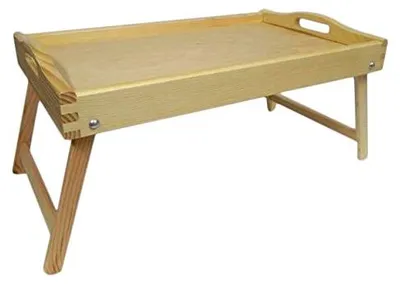 Klappbares Holz-Tablett 50x30x22 cm, unbehandelt