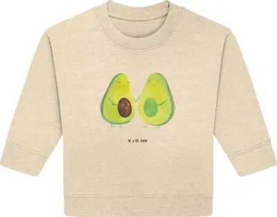 Produktbild von Mr. & Mrs. Panda Organic Baby Pullover Avocado Pärchen 24. - 36. Monat - Natural Raw - Geschenk, Liebe, Kinder, Bullover, Schwangerschaft, Geburt