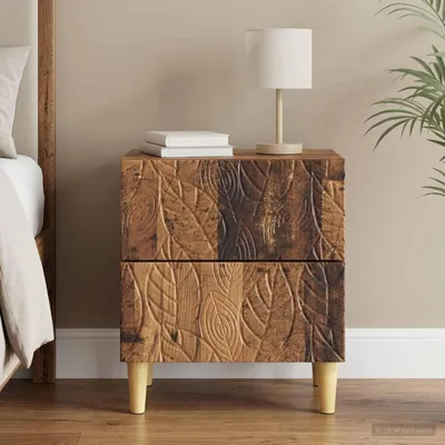 Produktbild von vidaXL Nachttisch Altholz 43 x 34,5 x 48 cm Holzwerkstoff