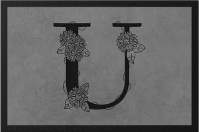 Produktbild von Buchstaben- U  mit Buchstabe Alphabet Monogramm Blumenmotiv Geschenkidee Anfangsbuchstabe