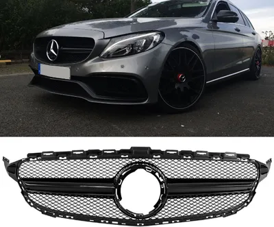 Produktbild von Facelift Kühlergrill Schwarz ohne Kamera passt für Mercedes C-Klasse W205 S205 auch AMG Mopf ab 2018