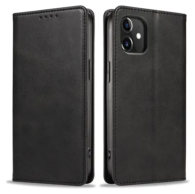 Produktbild von Handyhülle für Apple iPhone 11 Kunstleder Flip Cover Hülle Klapphülle Case Kartenfach Farbe: Schwarz