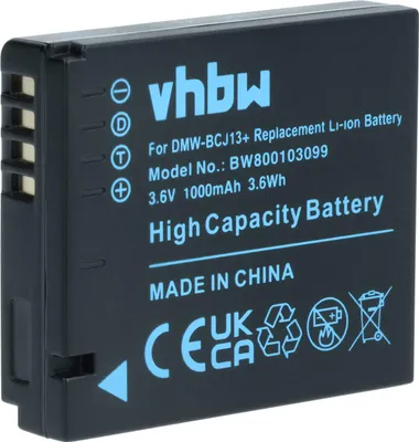 Produktbild von vhbw Akku Ersatz für Panasonic DMW-BCJ13E, DMW-BCJ13 für Kamera (1000 mAh, 3,6 V, Li-Ion), Infochip