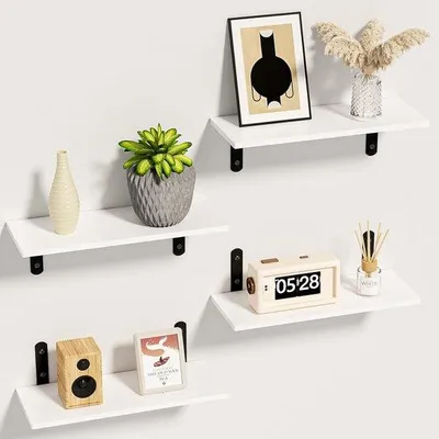 Immagine prodotto di Set di 4 mensole da parete - Bianco - Decorazione da parete