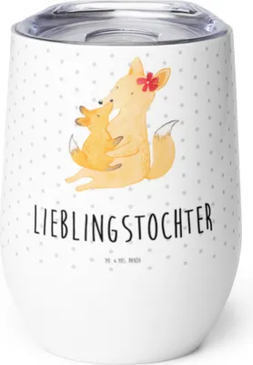 Produktbild von Mr. & Mrs. Panda thermosbecher Fuchs Mama - Weiß - Geschenk, Muttertag, Tochter, Thermobecher, Thermo Becher, Schoß, kaffee tasse, Mutter, edelstahl isolierbecher