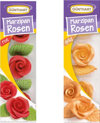 Produktbild von BackDecor Marzipan Rosen SET in ROT und GOLD