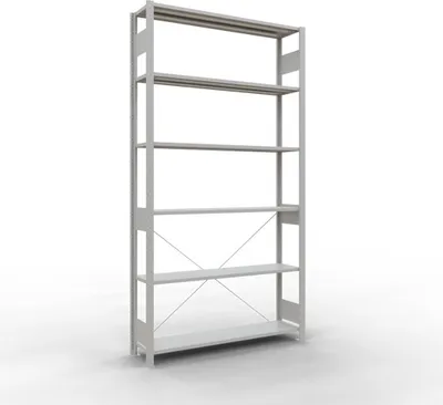 Produktbild von Schulte Fachbodenregal MULTIplus150 Stecksystem | Grundregal | HxBxT 250x130x30cm | 6 Ebenen | Fachlast 150kg | Lichtgrau