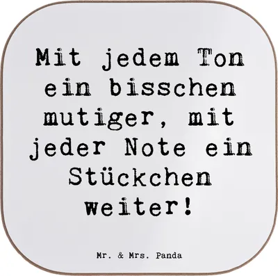 Produktbild von Mr. & Mrs. Panda Untersetzer für Gläser Spruch Ein neues Musikinstrument lernen - Weiß - Geschenk, Ermutigung, Coaster, mutiger, gläseruntersetzer, Tassenuntersetzer, Mut