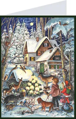 Produktbild von Adventskalender "Postkarte Waldweihnacht"
