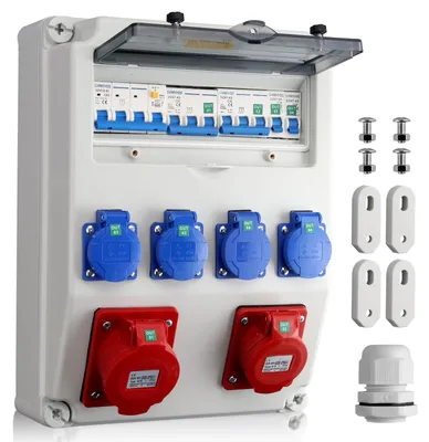 Image de Distributeur de courant 32A/16A avec prises Schuko et CEE, étanche IP66