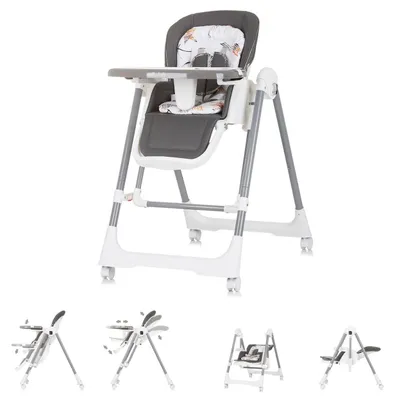 Produktbild von Chipolino Milk Shake 2-in-1 Hochstuhl Schaukelstuhl Esche Grau Weiß
