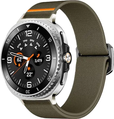 Produktbild von Elastisches Nylon Sport Armband für Samsung Galaxy Watch 8 / 8 Classic mit Schiebeverschluss Grün
