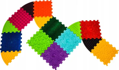 Zdjęcie produktu dla Mata ortopedyczna sensoryczna Ortek Dinozaury 9 puzzle + 6 Trójkątów