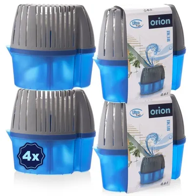 Obrázok produktu pre Orion | Pohlcovač vlhkosti sada 4 ks 450 g - Odvlhčovač box 600 ml - Bez zápachu - až do 20 m²