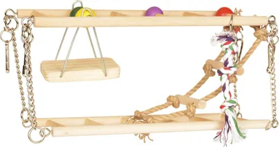 Produktbild von Duvo+ Holzhängebrücke mit Schaukel