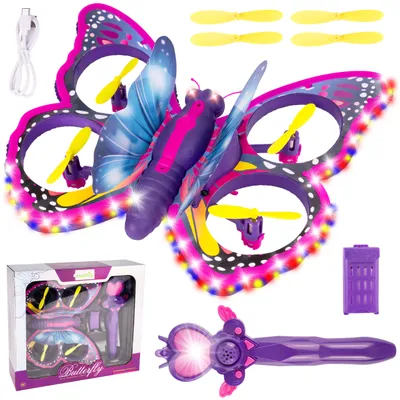 Produktbild von Malplay Ferngesteuerte Schmetterling Drohne Stabsteuerung Lichter Pilot ab 4 Jahren Geschenk