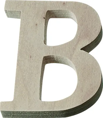 Produktbild von Holzbuchstabe B 8x6x1cm natur Packung mit 6 Stück