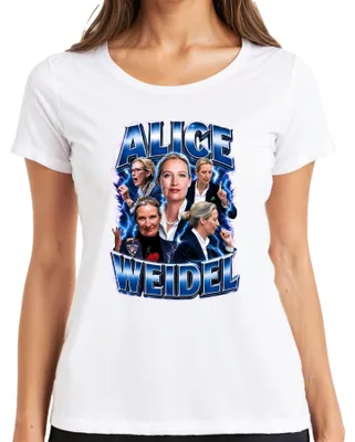 Produktbild von Alice Weidel AfD Patriotismus Deutschland Statement Sarkasmus Mut Damen T-Shirt, Weiß, L