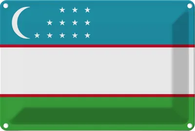 Produktbild von vianmo Blechschild 12x18 cm Usbekistans Uzbekistan Flagge Fahne Wappen