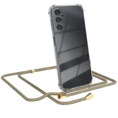 Produktbild von EAZY CASE Handykette kompatibel mit Samsung Galaxy A14 5G, Handyhülle mit Umhängeband, Handykordel, Schutzhülle Clear, Band in Bunt
