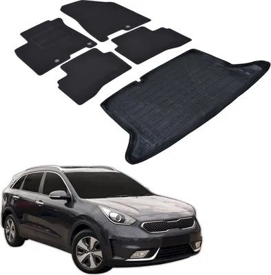 Image de Ensemble Tapis Velours Sur Mesure et Coffre TPE pour Kia Niro 2016-2022