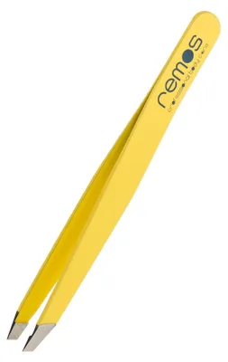 Obrázok produktu pre Šikmé pinzety na obočie z nehrdzavejúcej ocele, 9 cm, žlté