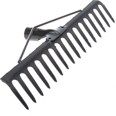 Produktbild von Aqbau® Rechen aus Metall Gartenrechen Rechen Heurechen 16 Zinken (420mm)