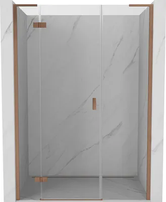 Obrázek produktu pro Mexen Mist-H L levé sprchové dveře výklopné 145 cm, transparentní, kartáčovaná měď - 8A5L-145-001-65-00-L