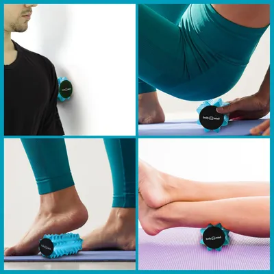 Produktbild von Mini Faszienrolle - kompakte Massagerolle für gezieltes Faszien-Training; ideal für Füße, Knie, Nacken & andere Muskelgruppen; 15 x 6 cm (Blau)