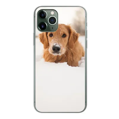 Produktbild von MuchoWow® Handyhülle Schutzhülle Hülle für iPhone 11 Pro Hund - Schnee - Winter Silikon Softcase Handy Hülle - Handy