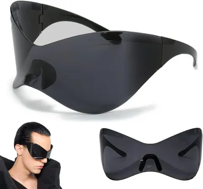 Produktbild von Sonnenbrille Wrap-Stil, schwarz, UV400 Schutz, Halloween Thema, modisches Accessoire