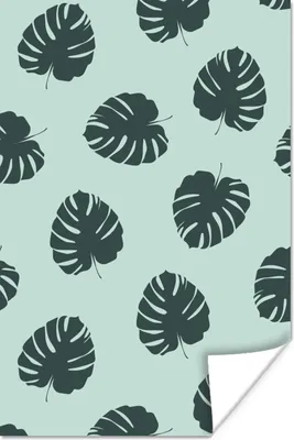 Produktbild von MuchoWow® Poster Sommer - Monstera - Blau 40x60 cm - Plakate für die Wand - Poster Babyzimmer