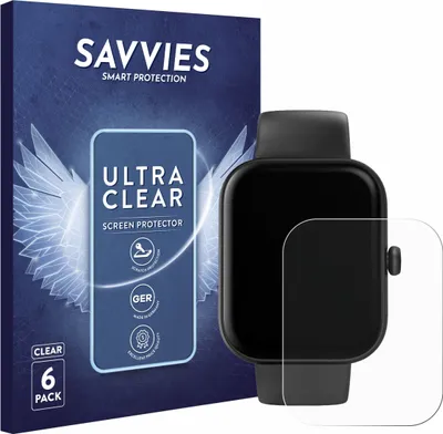 Produktbild von 6x Für Hama Smartwatch 5000 Schutzfolie Savvies Displayschutz Display Schutz Folie Klar Transparent