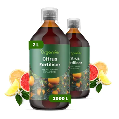Obrázok produktu pre Citrus, tekuté hnojivo, 2x 1 liter – vzorec NPK 2-1-8 – pre citrusové rastliny – pre zdravé listy, bohaté kvitnutie a tvorbu plodov – podporuje rast koreňov – organické
