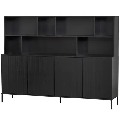 Produktbild von Drawer New Gravure, 4 Tür(en), 7 Regale, Schwarz, Holz, Schwarz, Metall