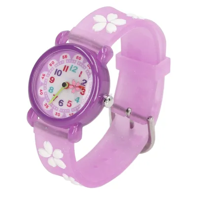 Immagine prodotto di Orologi da polso per bambine, 3D, simpatici cartoni animati, impermeabili, colorati, educativi, per bambine dai 3 anni in su, viola