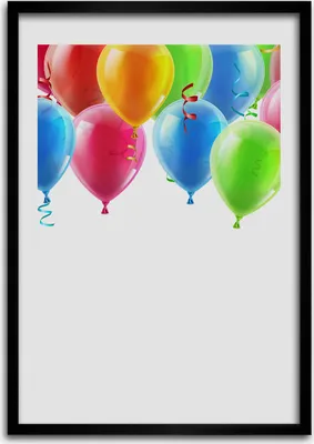 Produktbild von Bild - Bilderrahmen - 50 cm x 70 cm - MDF - Rahmen - Wandkunst Bunte Luftballons