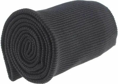 Produktbild von 15x70cm Bündchen Strickbündchen Bündchenstoff 6% Elasthan Bündchenstoff gerippt, Farbe:stahlgrau